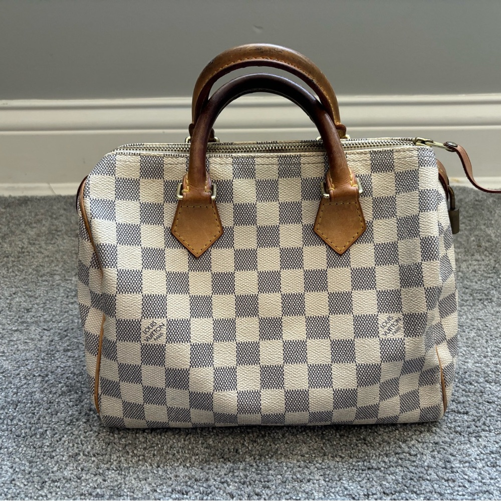 LOUIS VUITTON Damier Azur Speedy 25 Hand Bag